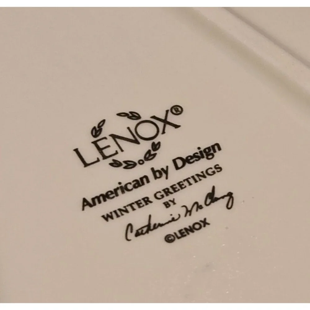 Lenox Cake Pie Server‎ Winter Greetings Hand Painted Red Holy 24K Gold Trim